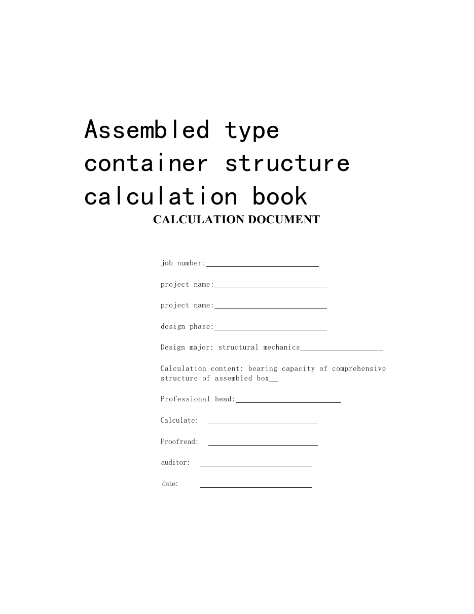 ENGINEERING Structural Calculation Document document preview